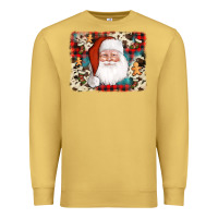 Antique Gold cowhide santa cookie socks background Premium Sweatshirt - AdoDesignShop