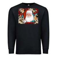 Cowhide Santa Cookie Socks Background Premium Sweatshirt | Teevron