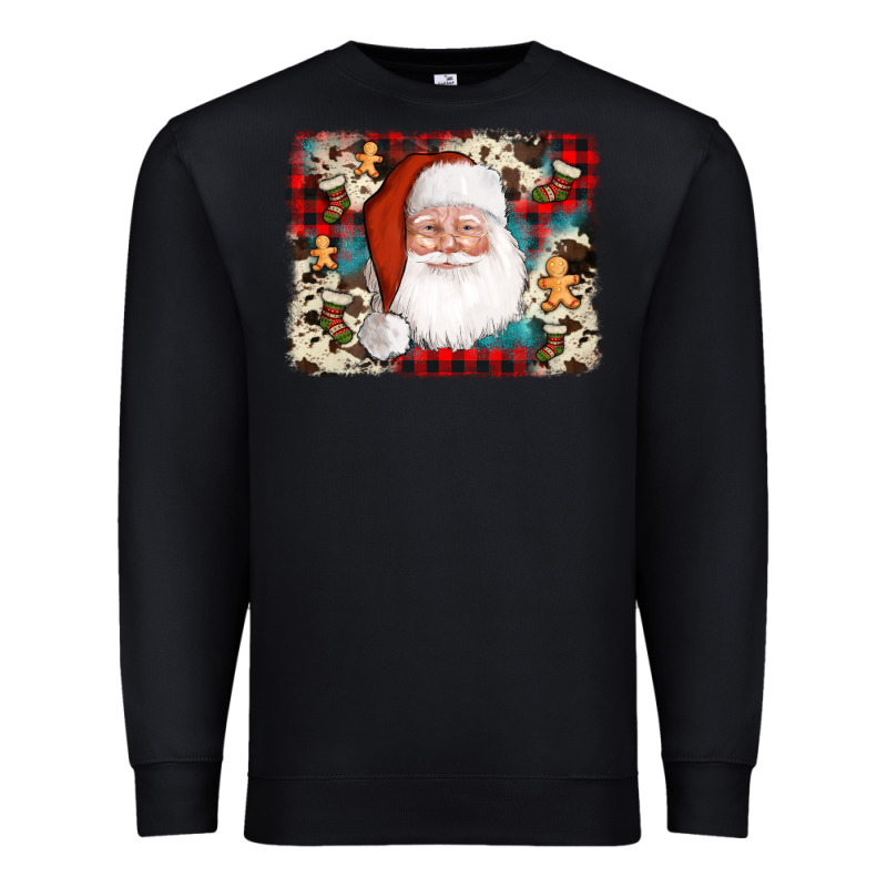 Cowhide Santa Cookie Socks Background Premium Sweatshirt by AdoDesignShop | Teevron