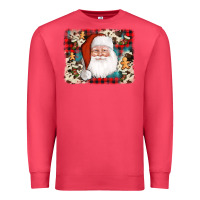 Cardinal cowhide santa cookie socks background Premium Sweatshirt - AdoDesignShop