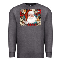 Charcoal Heather cowhide santa cookie socks background Premium Sweatshirt - AdoDesignShop