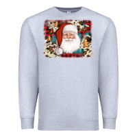 Heather Grey cowhide santa cookie socks background Premium Sweatshirt - AdoDesignShop