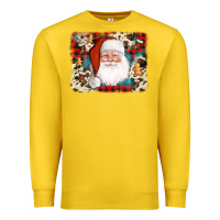 Lemon cowhide santa cookie socks background Premium Sweatshirt - AdoDesignShop