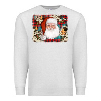 Oatmeal Heather cowhide santa cookie socks background Premium Sweatshirt - AdoDesignShop