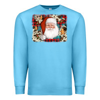 Ocean Blue cowhide santa cookie socks background Premium Sweatshirt - AdoDesignShop