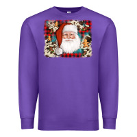 Purple cowhide santa cookie socks background Premium Sweatshirt - AdoDesignShop