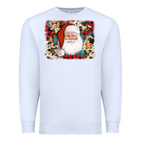 White cowhide santa cookie socks background Premium Sweatshirt - AdoDesignShop