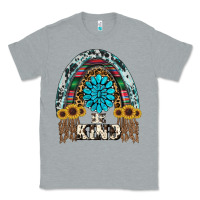 Heather Grey western rainbow  be kind Classic Tee - RanaPortraitStore