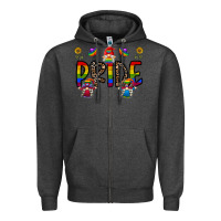 Charcoal Heather pride gnome Zipper Hoodie - CowhideDigitalArt