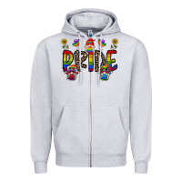 Heather Grey pride gnome Zipper Hoodie - CowhideDigitalArt