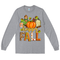Heather Grey happy fall Long Sleeve Tee - Zillion Design Studio