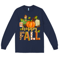 Navy happy fall Long Sleeve Tee - Zillion Design Studio