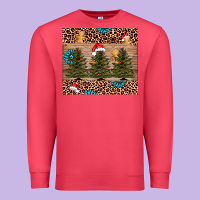 Christmas Trees Leopard Premium Sweatshirt Designed By Adodesignshop