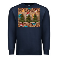 Navy Christmas trees leopard Premium Sweatshirt - AdoDesignShop