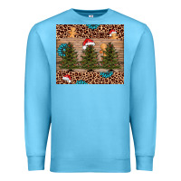 Ocean Blue Christmas trees leopard Premium Sweatshirt - AdoDesignShop