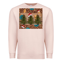 Pale Pink Christmas trees leopard Premium Sweatshirt - AdoDesignShop