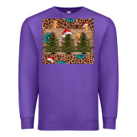 Purple Christmas trees leopard Premium Sweatshirt - AdoDesignShop