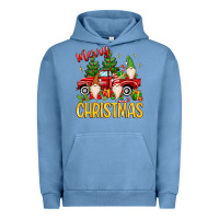 Pigment Pebble Blue merry christmas gnomes truck Urban Hoodie - MaliasSmallBusiness