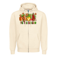 Tis The Season Christmas With Softball And Gingerbread Man Zipper Hoodie | Teevron