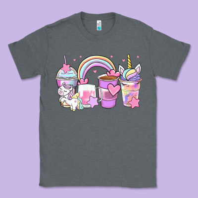 Unicorn Coffee Cups Classic Tee Designed By Zillion Design Studio