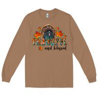 Toasted Coconut thankful and blessed Long Sleeve Tee - RanaPortraitStore
