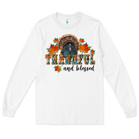 White thankful and blessed Long Sleeve Tee - RanaPortraitStore