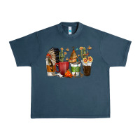 Midnight Navy coffee cups indian headdress Urban Heavy Tee - texasbilliewilder