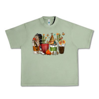 Oil Green coffee cups indian headdress Urban Heavy Tee - texasbilliewilder