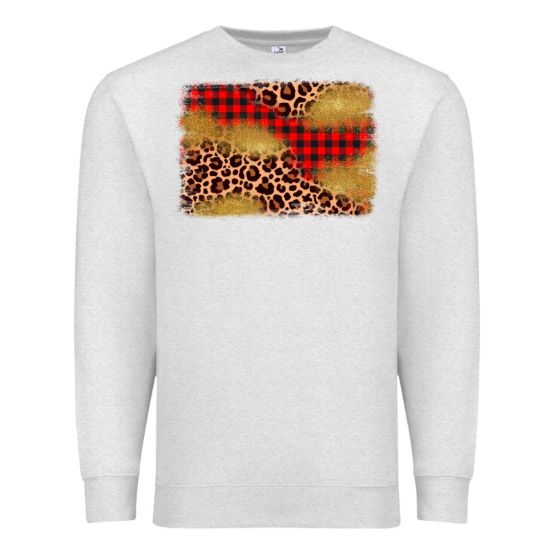 Christmas Leopard Glitter Background Premium Sweatshirt by AdoDesignShop | Teevron