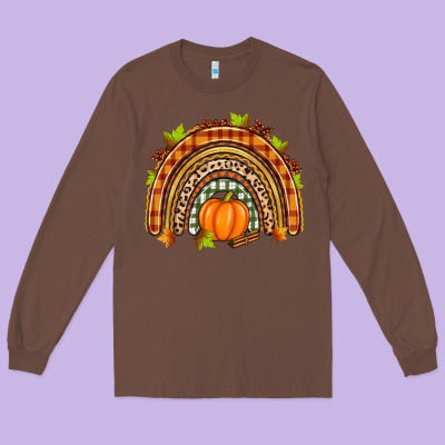 Fall Rainbow Long Sleeve Tee Designed By Zillion Design Studio