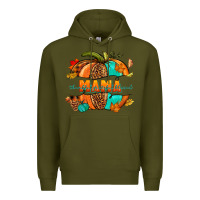 Army Green Thankful grateful blessed mama pumpkin Premium Hoodie - NancyCooperArtShop