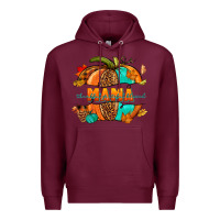 Burgundy Thankful grateful blessed mama pumpkin Premium Hoodie - NancyCooperArtShop