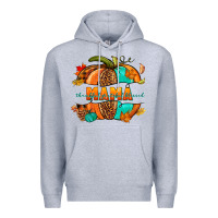 Heather Grey Thankful grateful blessed mama pumpkin Premium Hoodie - NancyCooperArtShop