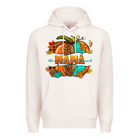 Pale Pink Thankful grateful blessed mama pumpkin Premium Hoodie - NancyCooperArtShop