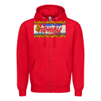 Red american honey sunflower license plate Zipper Hoodie - HRA Design Shop
