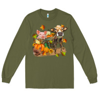 Army Green fall farm animals Long Sleeve Tee - Zillion Design Studio