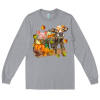 Heather Grey fall farm animals Long Sleeve Tee - Zillion Design Studio