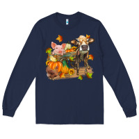 Navy fall farm animals Long Sleeve Tee - Zillion Design Studio