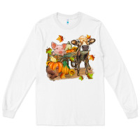 White fall farm animals Long Sleeve Tee - Zillion Design Studio