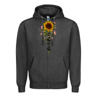 Charcoal Heather mama sunflower Zipper Hoodie - RacoonDesign