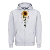 Heather Grey mama sunflower Zipper Hoodie - RacoonDesign