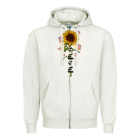 Oatmeal Heather mama sunflower Zipper Hoodie - RacoonDesign
