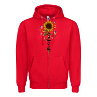 Red mama sunflower Zipper Hoodie - RacoonDesign