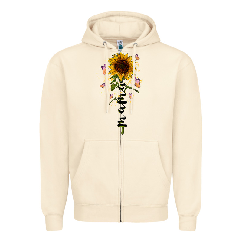 Mama Sunflower Zipper Hoodie by RacoonDesign | Teevron
