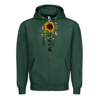 Sports Green mama sunflower Zipper Hoodie - RacoonDesign