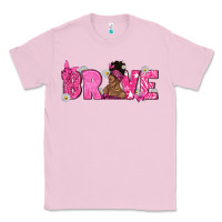 Bubblegum Pink Breast Cancer Brave with Afro Woman Classic Tee - texasbilliewilder