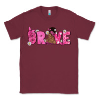 Burgundy Breast Cancer Brave with Afro Woman Classic Tee - texasbilliewilder