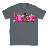 Charcoal Heather Breast Cancer Brave with Afro Woman Classic Tee - texasbilliewilder