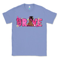 Colony Blue Breast Cancer Brave with Afro Woman Classic Tee - texasbilliewilder