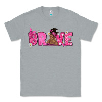 Heather Grey Breast Cancer Brave with Afro Woman Classic Tee - texasbilliewilder